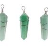 Enchanted Green Aventurine Wire-Wrapped Double Point Pendants