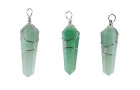 Enchanted Green Aventurine Wire-Wrapped Double Point Pendants