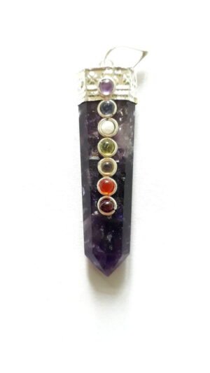 Amethyst 7 Chakras Bridge Pendant