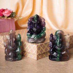 Serene Flourite Ganesha Idols