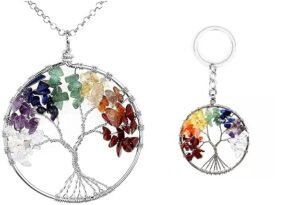 Eternal Harmony Chakra Tree of Life Metal Pendants