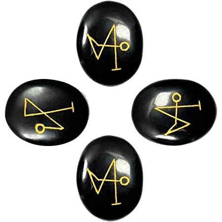 Black Agate Arch Angel Reiki Heart Sets