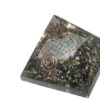 Black Tourmaline Orgone Metal Flower Of Life Pyramid With Charge Crystal Point