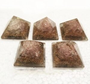 Rose Quartz Copper Layer Orgone Baby Pyramids