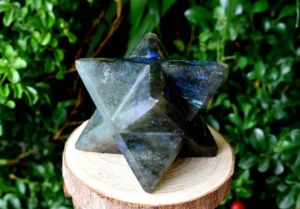 "Labradorite Luminary: 12-Point Handmade Star Pendant"