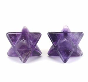 Amethyst Merkaba Stars