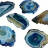 Blue Dyed Polished Natural Agate Slice