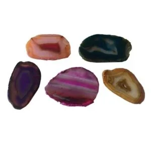 Natural Agate Slices with Mix Dye Color