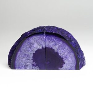Purple Dyed Agate Natural Bookends