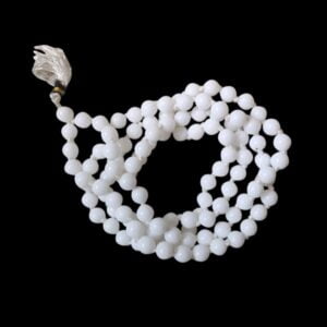 White Agate Japmala Necklace