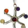7 Chakra 5 Point Star Metal Pendants