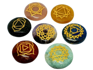 7 Chakra Disc Engraved Set