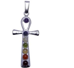 7 Chakra Religious Cross Healer Metal Pendant