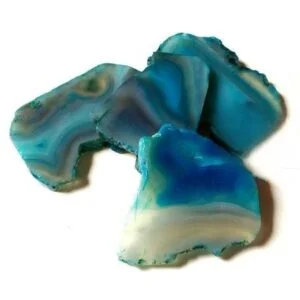 Blue Dyed Grey Agate Polished Slice
