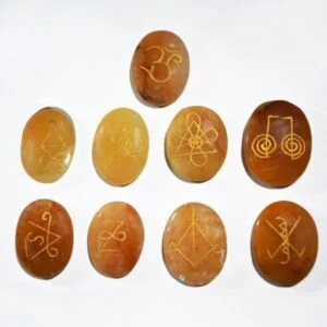 Golden Quartz Oval Reiki Set