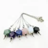 Mix Gemstone Octagonal Faceted Pendulum