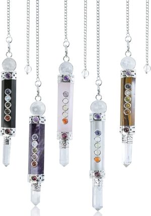 Mix Gemstone Seven Chakra Healing Stick Cum Pendulum