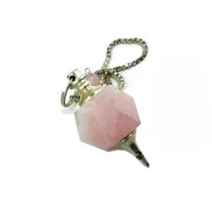 Rose Quartz Octagonal Faceted Pendulum
