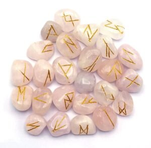 White Moonstone Tumbled Stone Rune Set