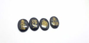 Black Agate Reiki Oval Set
