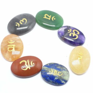 7 Chakra Worry Stone Set With Beej Mantra