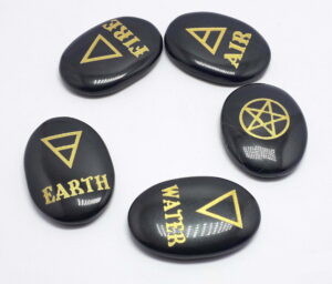 Black Tourmaline 5 Element Earth Water Air Fire Ether Symbol Set