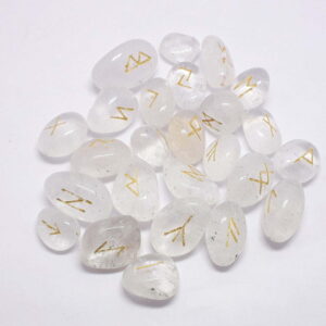 Crystal Quartz Tumbled Rune Set