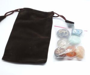 Mix Gemstone Tumble Stone With Beej Mantra