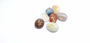 Mix Gemstone Tumble Stone With Beej Mantra