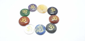 Mix Gemstone With OM Symbol Worry Stone