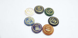 Mix Gemstone With Zibu Prosperity Angel Symbol Worry Stone