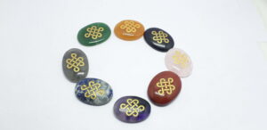 Mix Gemstone Worry Stone With Zibu Symbol