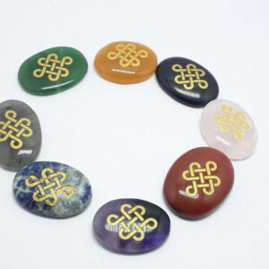 Mix Gemstone Worry Stone With Zibu Symbol