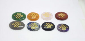 Mix Gemstone Worry Stone With Zibu Symbol