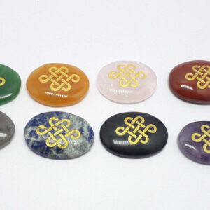 Mix Gemstone Worry Stone With Zibu Symbol