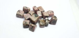 Rhodonite Crystal Cubes, Tumbled