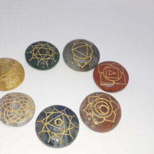 Seven Chakra Of Life Healing Round With Gold Engraved Symbols