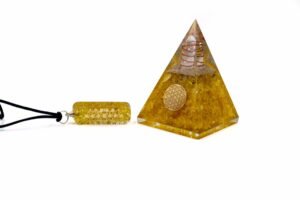 Citrine Orgonite Pyramid with Citrine pendent