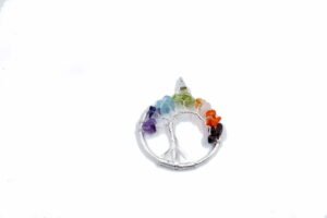 Tree Pendant Silver Crystal