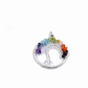 Tree Pendant Silver Crystal