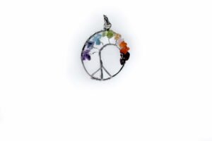 Tree Pendant Silver Crystal