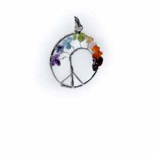 Tree Pendant Silver Crystal
