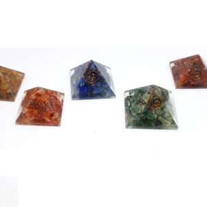 Seven Chakra Onyx orgone Pyramid Set of 7 Pyramids
