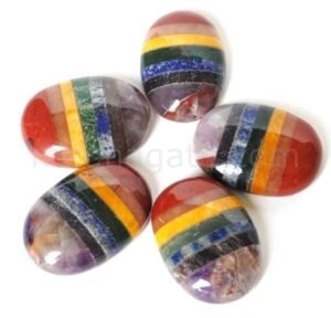 Harmony Gems Collection" - Seven Chakra Bonded Worry Stones Thumb Stones