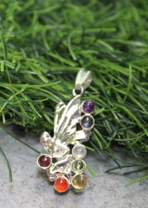 "Heavenly Harmony: 7 Chakra Angel Pendant"