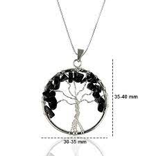 Obsidian Elegance Tree of Life Pendant