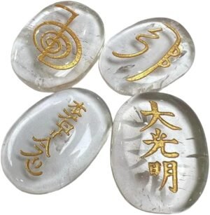 Radiant Harmony: Clear Quartz Crystal Reiki Engraved Set