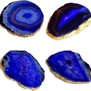 Gold Platted Purple Agate Coasters Agate Slices in Wholesale