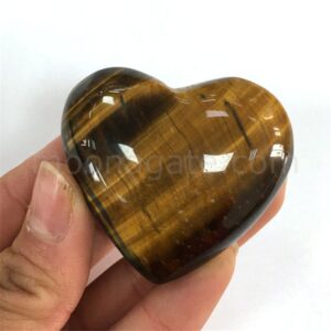 Tiger Eye Large Puffy Heart-Polished Crystal Stone Hearts