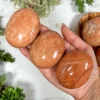 Large Peach Moonstone Palm Stone-Handmade Bulk Palm Stones